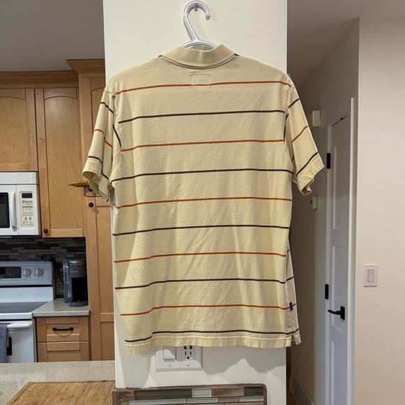 Matix Men's Polo Shirt - Cream with Orange and Brown Stripes - Picture 3 of 8